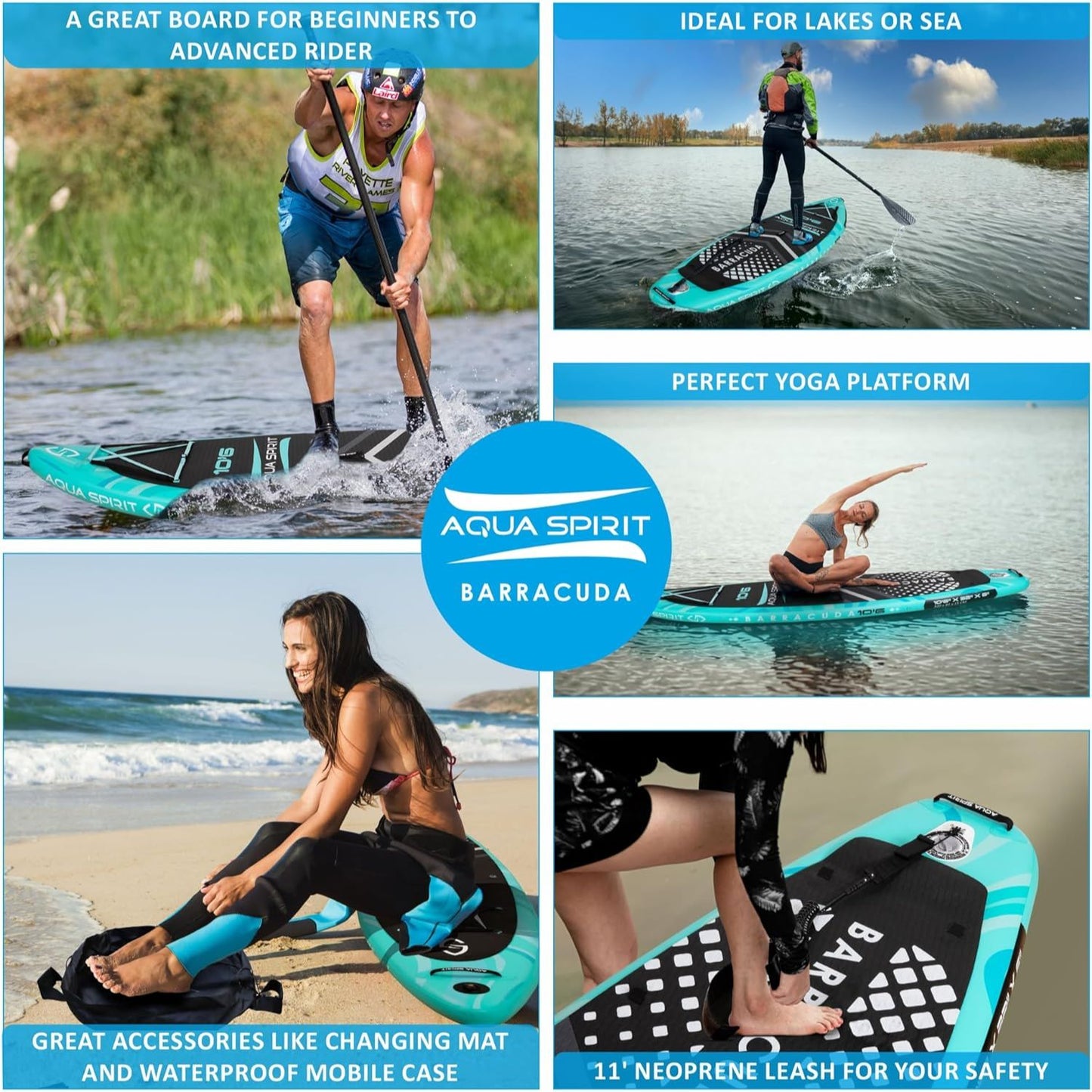 Aqua Spirit Barracuda iSUP/Kayak Inflatable Stand Up Paddle Board 2025