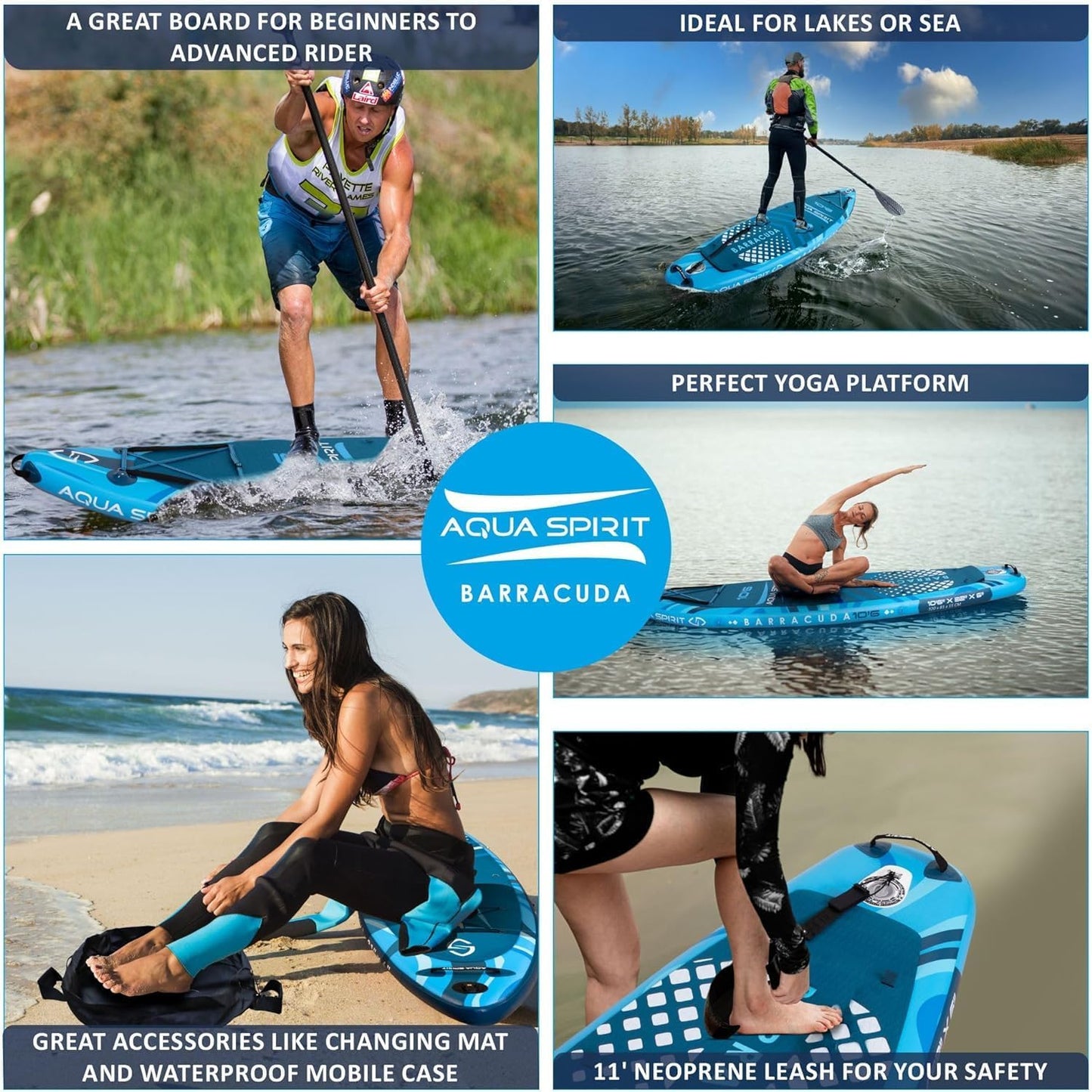 Aqua Spirit Barracuda iSUP/Kayak Inflatable Stand Up Paddle Board 2025